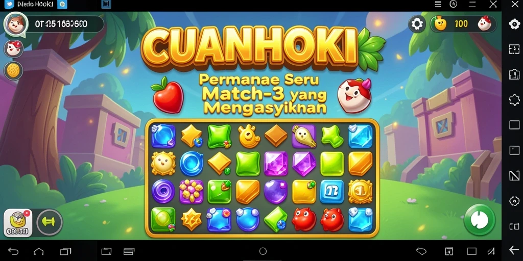 Tangkapan layar CUANHOKI menampilkan gameplay Match-3 yang menghibur.