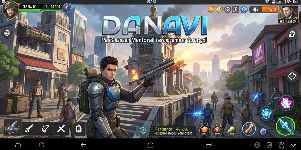 Tangkapan layar dari gameplay aksi menara pertahanan yang seru.