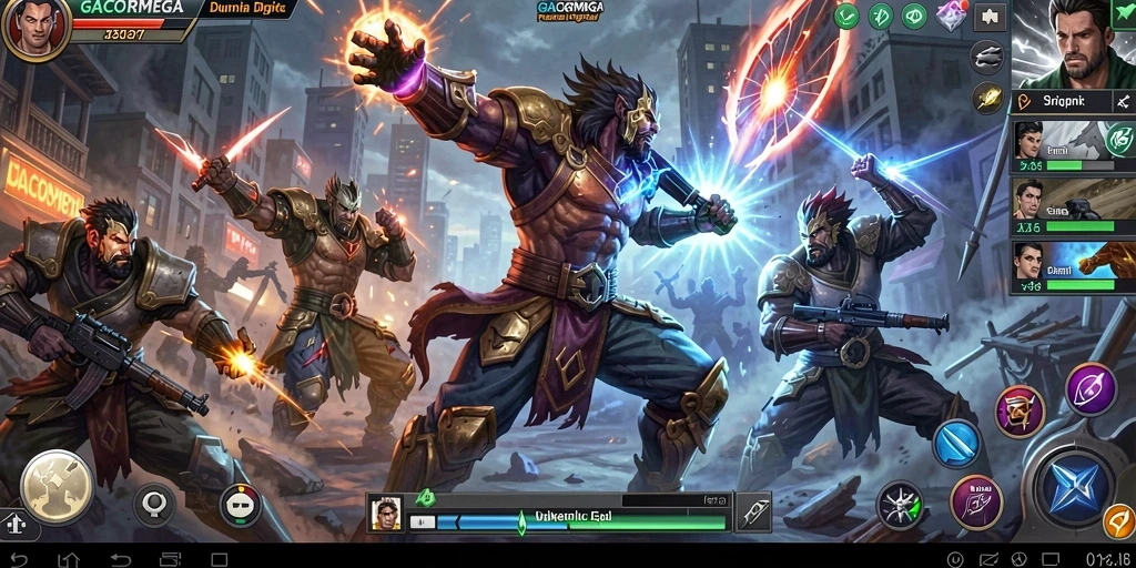 Screenshot GACORMEGA menampilkan aksi pertarungan yang mendebarkan.