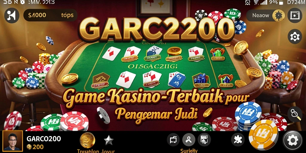 Tangkapan layar gameplay GARCO200 yang menunjukkan suasana Kasino yang mendebarkan.
