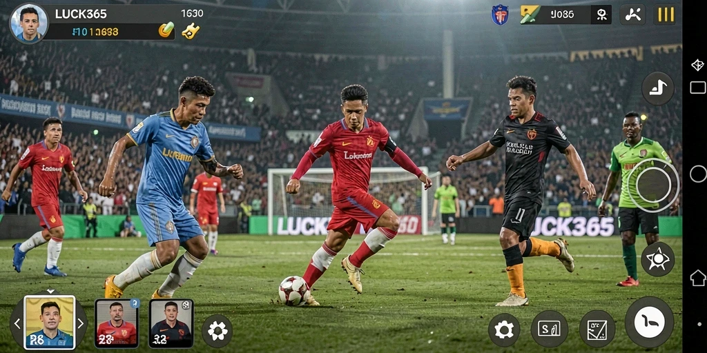 Tampilan gameplay LUCK365 yang seru dalam pertandingan sepak bola.