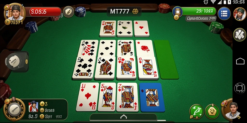 Tampilan gameplay seru dalam MT777 dengan kartu Domino.