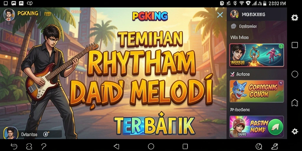 Tampilan gameplay PGKING menampilkan pemain menikmati musik dengan antusias.