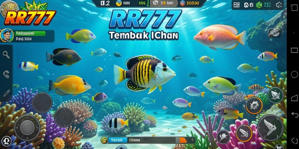 Tampilan gameplay menembak ikan yang seru dan penuh warna.