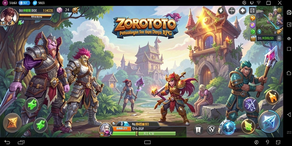 Tangkapan layar gameplay ZOROTOTO yang menampilkan aksi pertempuran RPG.