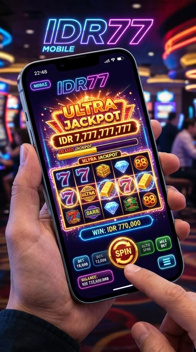 Tampilan aplikasi idr77 yang sederhana dan menarik.
